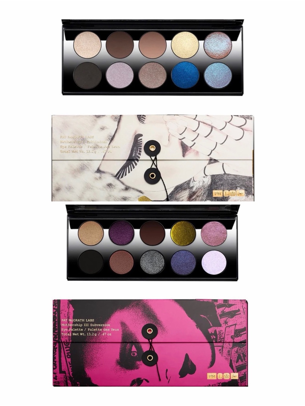 Pat McGrath Eyeshadow Duo — Blue, Purple & Brown Shimmer Palettes